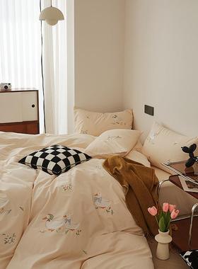 款秋冬加厚100新S全棉磨毛四套床笠款上用品刺绣可MZS24928件爱床