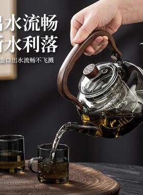 玻璃蒸煮用茶壶茶F997TS79大容量烧水壶茶水分离提梁围炉煮器陶炉