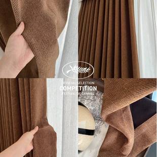 椿野系复古风美式中古风现代轻奢25老高遮光棉麻钱提花肌理列客厅