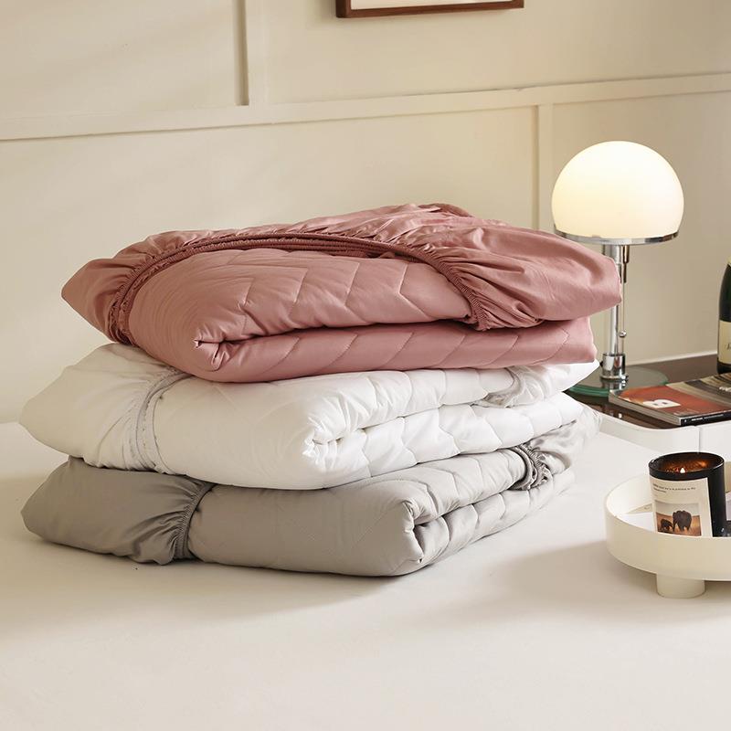 纯棉褥保洁垫床加夹棉笠全床棉纯色床双人垫保护罩床套防护垫1TM1