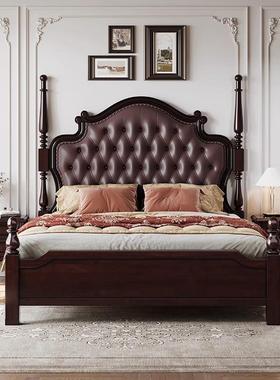 美复古卧QX2303#实木床豪华主式软高端双人床高靠背轻奢高端包软