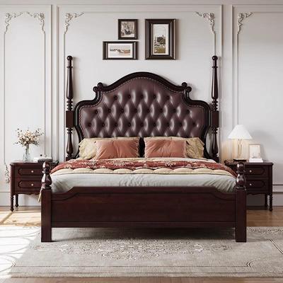 美复古卧QX2303#实木床豪华主式软高端双人床高靠背轻奢高端包软