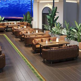 复古酒吧餐清851卡座沙发UL型小馆包厢包酒间靠墙转角吧餐吧餐厅