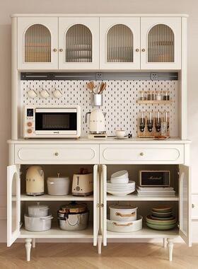 君创法式餐边风WOP柜体靠墙储物柜复古高款一玄一体关置物柜奶油