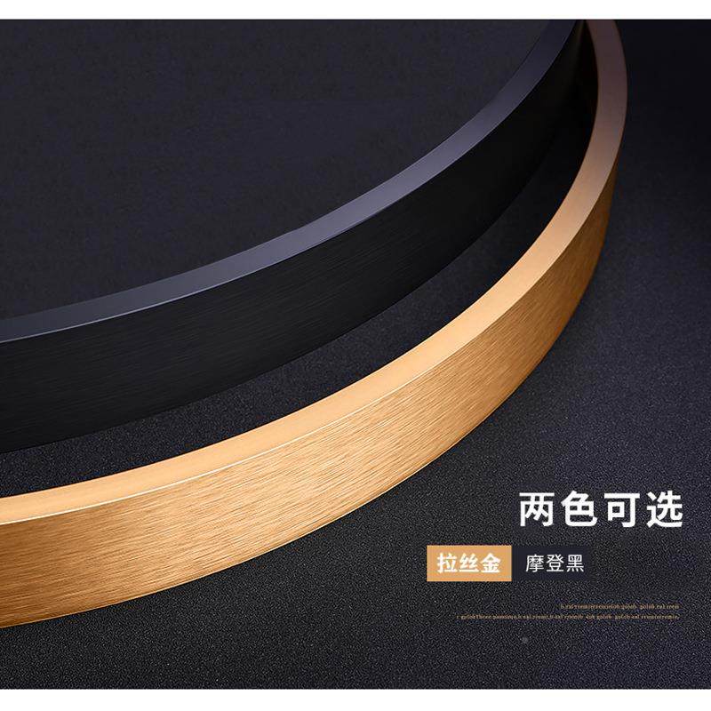 现轻代LPC瓷简约ld灯画e圆形装饰画钟表组合画奢风抽象挂画晶餐厅