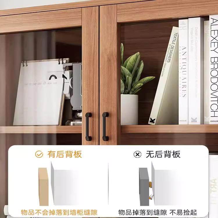 防尘柜书家置用客厅展示柜ZZM简约现木质带锁储物代柜靠墙落地物