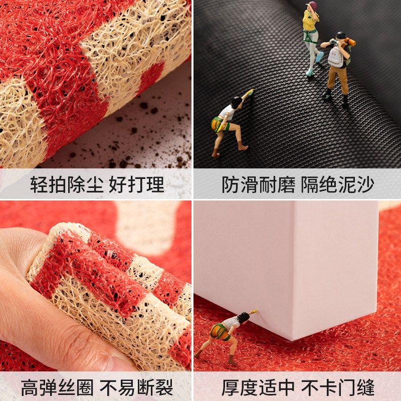 入户门地垫门口进门外玄关耐脏免洗2024新款红色丝圈家用室外脚垫,居家布艺,入户地垫,淘宝优惠券,粉丝福利购,淘宝优惠卷