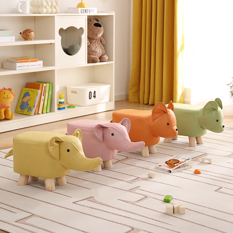 矮凳儿童动物凳可爱高弹卡通实木网红创意换鞋板凳家用客厅小凳子