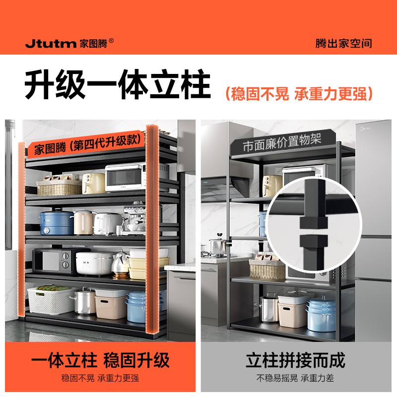 厨房多功能微波炉置物架落地多层家用收纳橱柜烤箱收纳架储物架子