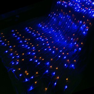 LED流水窗帘灯串流星跑马灯彩灯新春节日装饰户外五角星瀑布流水