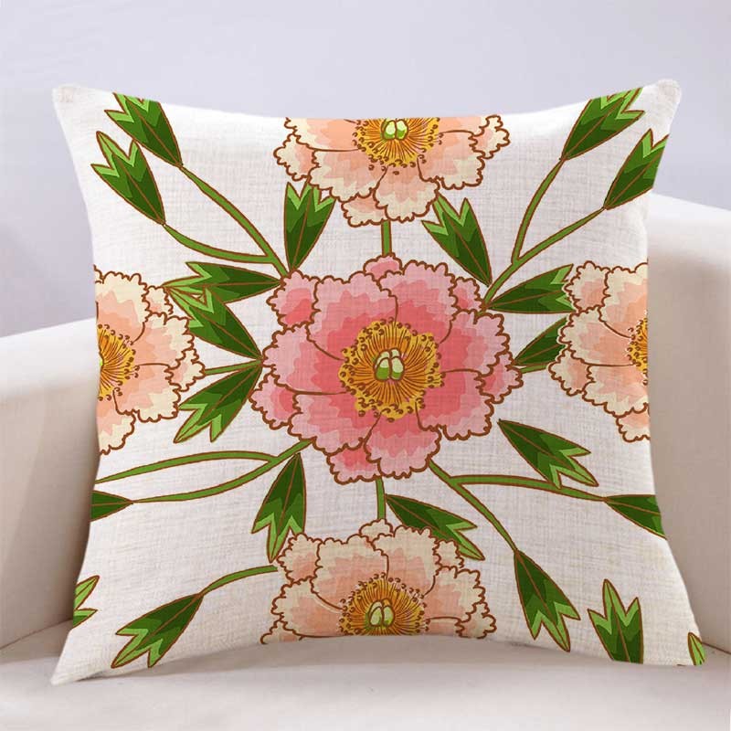 中国风国花牡丹花客厅沙发抱枕中式复古怀旧花纹卧室床头靠背靠垫