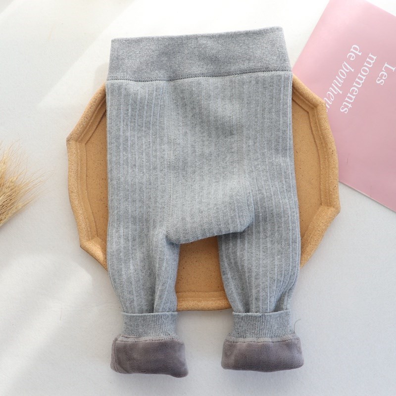 宝宝打底裤秋冬加绒婴儿保暖裤大屁股一岁男女童九分棉裤子冬装厚