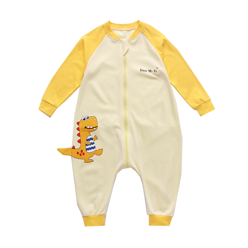 儿童连体睡袋薄款纯棉春秋季男女宝宝卡通睡衣婴儿保暖空调防踢被