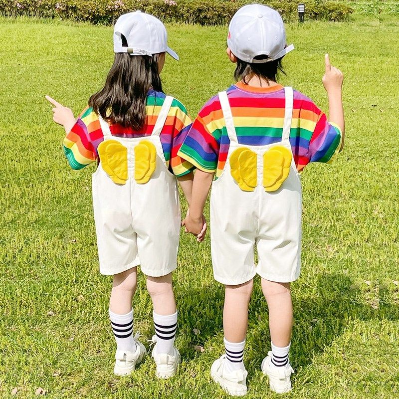 幼儿园六一表演儿童男童背带裤合唱套装学生女童啦啦队演出服夏季,童装/婴儿装/亲子装,儿童演出服,淘宝优惠券,粉丝福利购,淘宝优惠卷