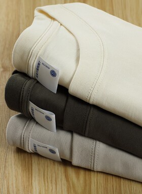 美式320g重磅纯棉短袖t恤男士宽松纯白色打底衫2024新款衣服夏季