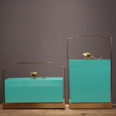 新中式 创意铜鸟木质首饰盒收纳盒家居别墅客厅酒店样板房玄关摆件