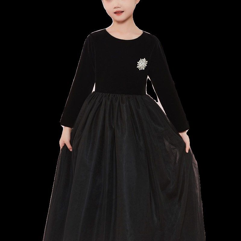 新款钢琴表演服高端洋气女童晚礼服合唱团演出礼服长款长袖公主裙,童装/婴儿装/亲子装,儿童礼服,淘宝优惠券,粉丝福利购,淘宝优惠卷