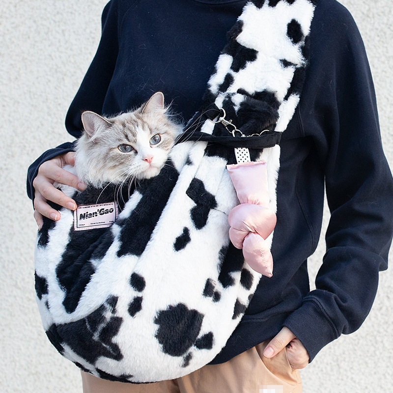 月饼喵逛街可爱单肩猫包外出便携小型犬斜挎包舒适背包斜背猫咪
