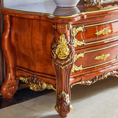 别墅客厅复古香槟金储物矮柜地柜全实木电视机柜 美式 欧式 电视柜