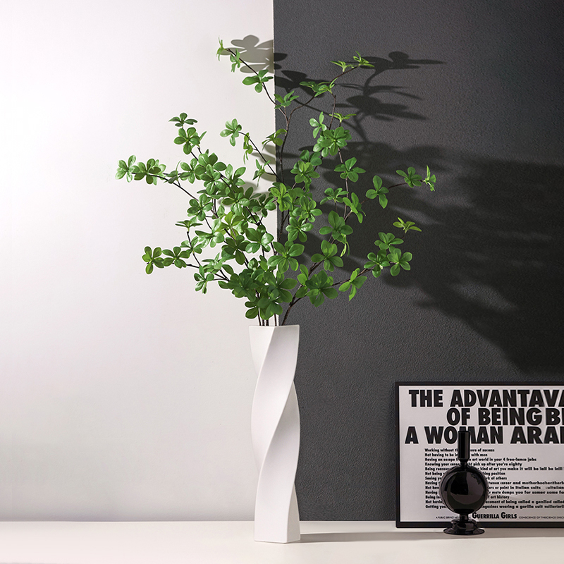 陶瓷花瓶摆件客厅插花细口轻奢高级感黑白简约小口径景德镇花器