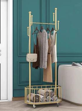 装衣服专架服店带轮可TYE移动衣帽架卧用室落地家用客厅衣服收纳