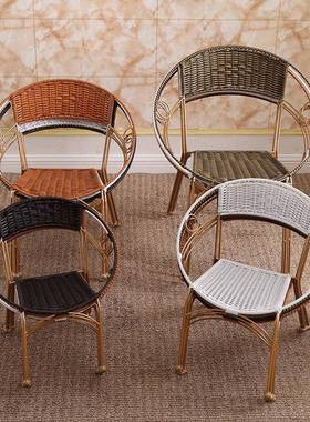 靠背藤椅儿童藤椅子23284阳台椅子室外滕椅单人成人家用小椅织编