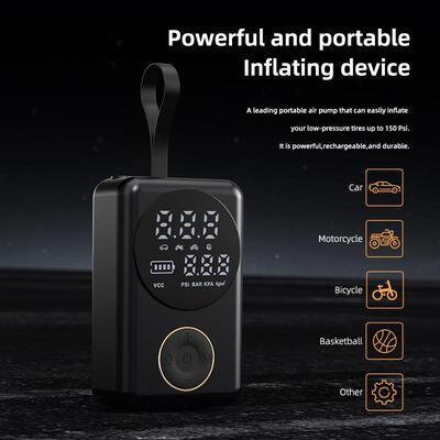 车新款无线充37502气泵大功率电动打气筒气载便携式公路车轮胎车