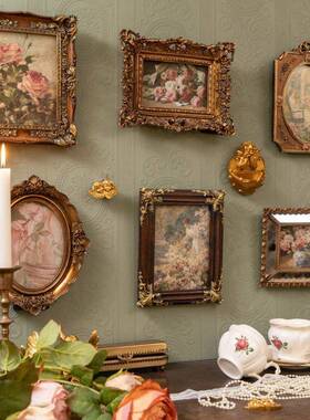 复民古欧式轻浮相框画框家居宿墙面5XCBb57i装饰文艺奢壁挂照片花