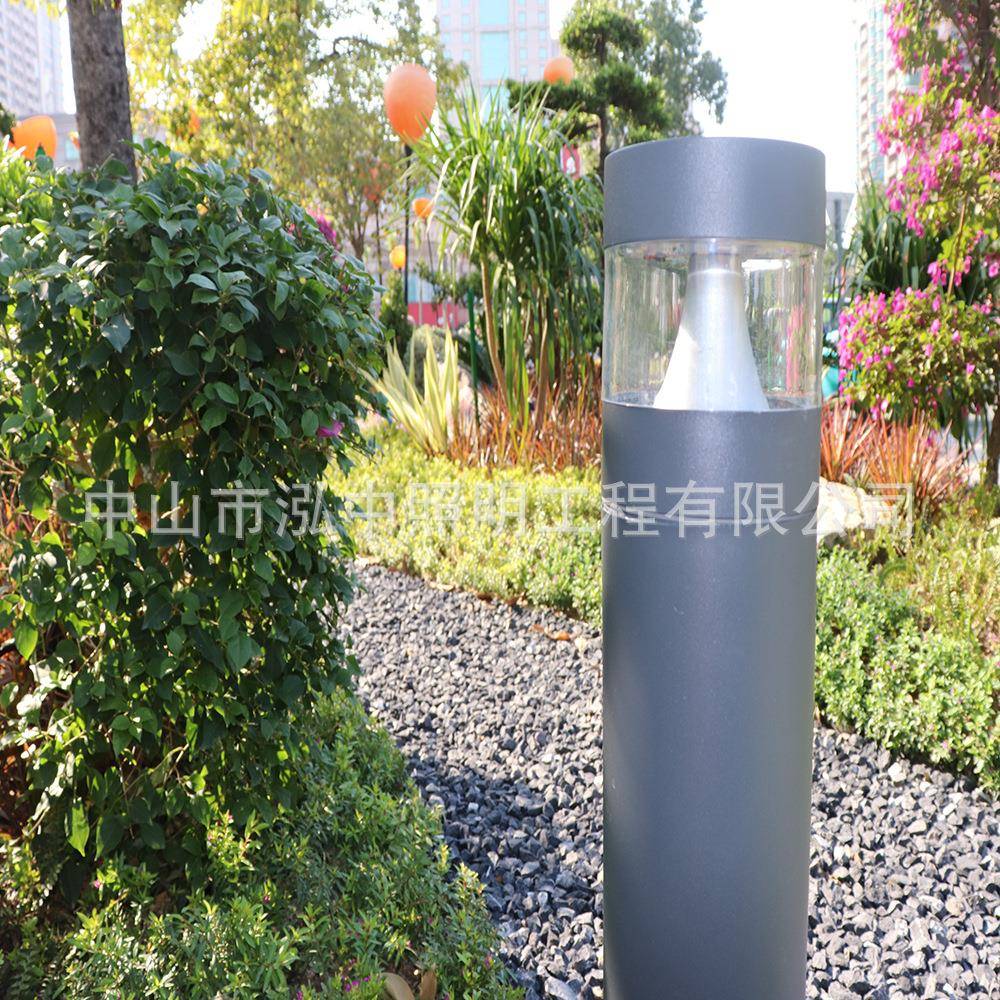 60m墅户外现代简草坪灯公园圆柱花园灯压铸铝景观草地灯10wc别草