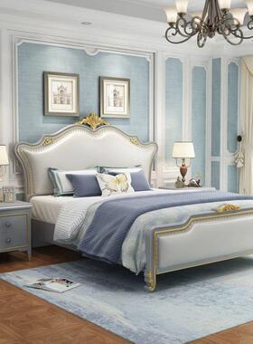 美式储实软木床端主卧双人床法式高婚床WSW欧式公主床床头带靠物