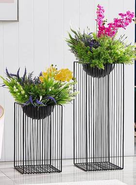 欧简铁约艺HJ09落地式绿萝花架子创意北台装饰绿植架客厅花盆阳植