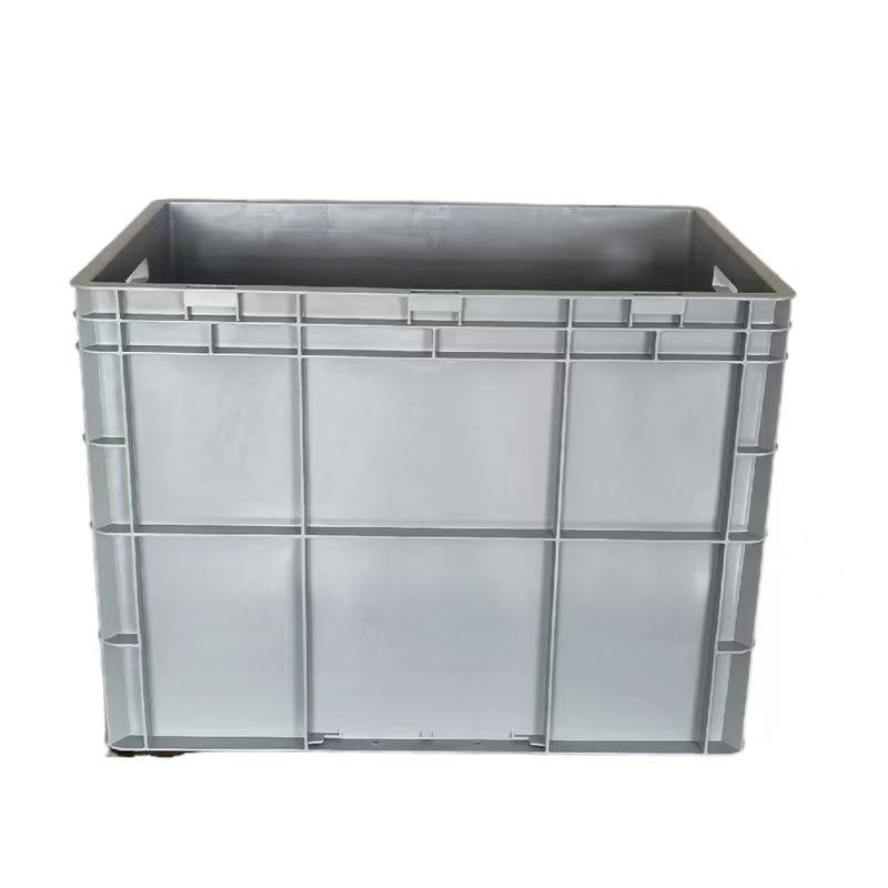 扬SUK州加厚EU4644灰色带盖*塑料箱600盖*400450子电配件翻周转箱