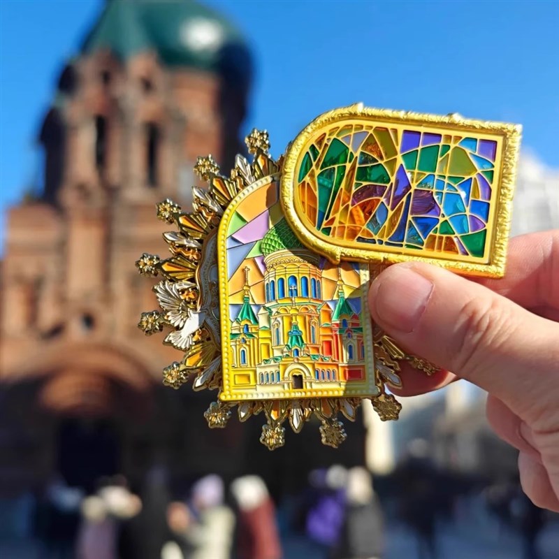 25年新款哈尔滨文创 华彩尔滨旋转ARR系列金属冰箱贴