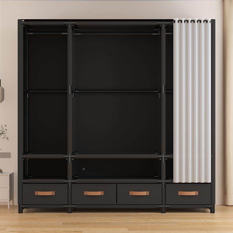 al168日式纳简易布衣柜家用卧室结用耐加厚加粗出实租房宿舍收柜