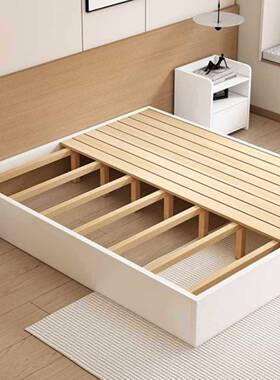 实木床板现简约民代黑色榻米无床头地台床落榻地家用卧室RPO宿排