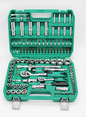 厂家480直盒修供108PCS绿色吹塑套筒棘轮扳手汽汽合动工具组套装