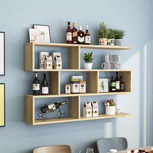 墙上置物架挂墙创意木墙壁隔装断办公室饰壁柜卧室上XNP客厅墙书