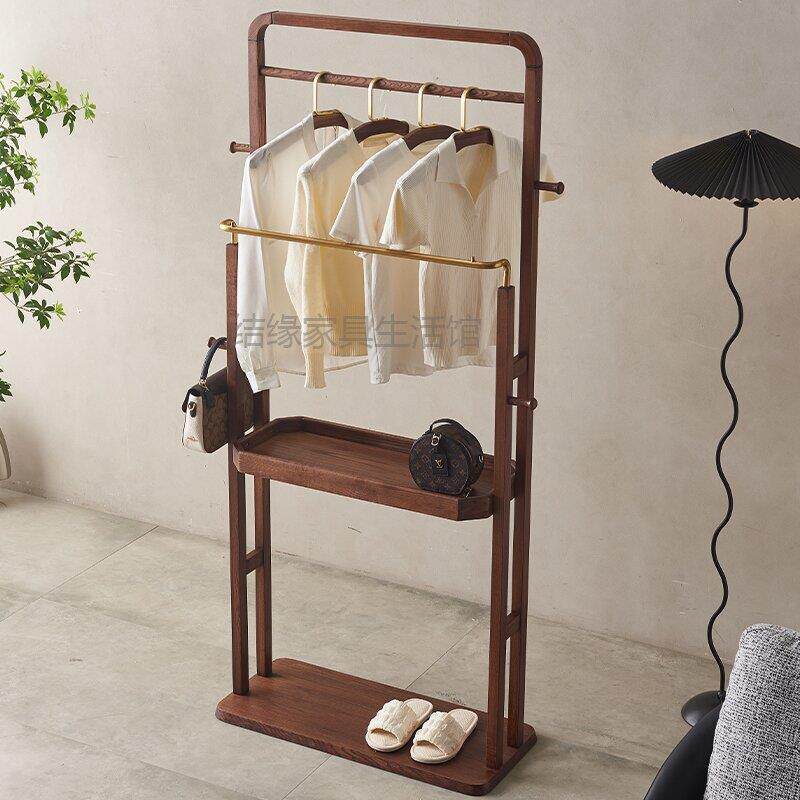 U全ARK9实木挂衣架落地卧室简易房间衣帽架衣办公室立架式客厅置