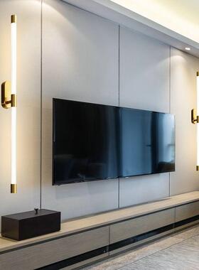 轻奢线条壁灯室条纹亚克力现代简约简长条灯厅极酒店OBX卧墙客壁