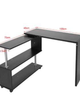 家用可旋转带滚书轮35577电脑桌转房桌转角办用桌公角落旋收纳书