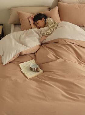 母婴类TSAA100支全棉加厚磨毛四件套纯棉床单被套季长绒棉套四件