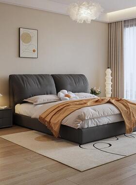 奶油风布艺床简约象网红款42391大耳朵技布床软包主卧高科箱储双