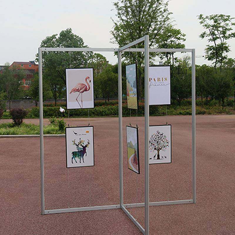 移折叠告屏风展架板校园书画宣传展带轮子双面广展厅动展IEP板展