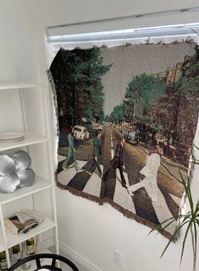 비틀즈블랭披士乐队킷BDSYe头atles过路艺术挂毯沙发马毯