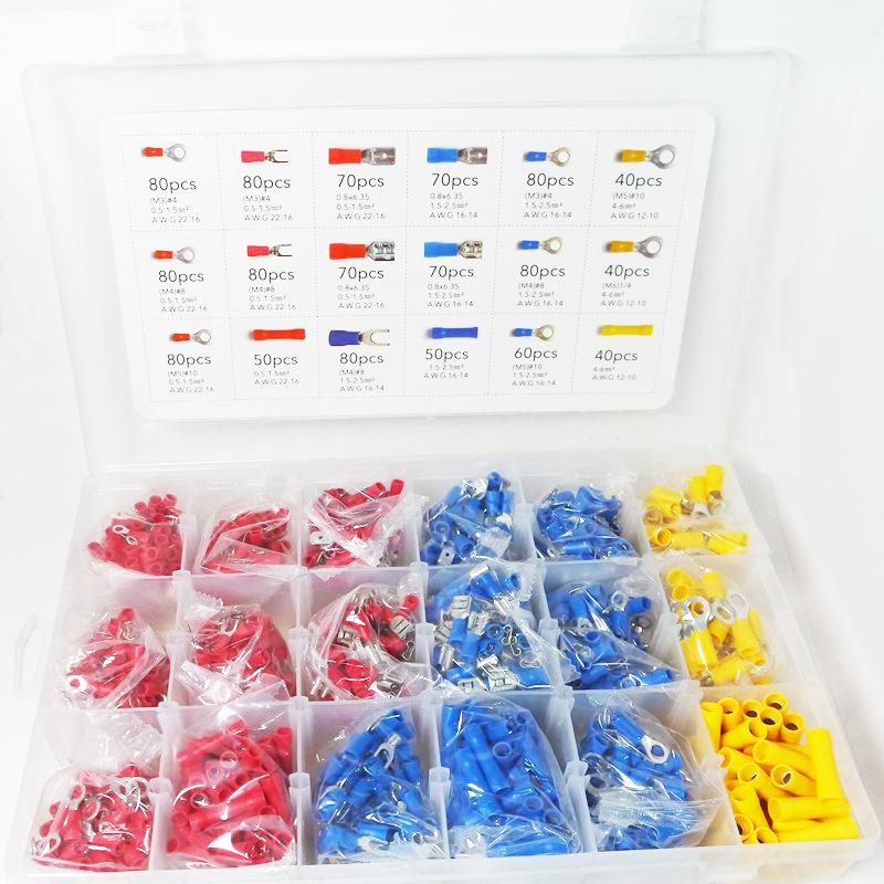 装跨境0货120pcs冷压接线端子连源接盒1818款组合连接器