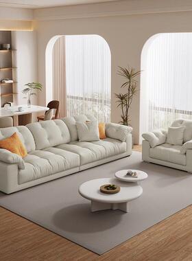 油风云朵15577科代技绒沙发现简约小户奶型客厅直排三人位四人位