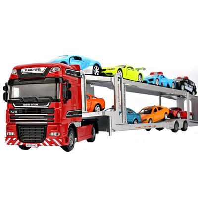 凯迪车威装62拖5QXR043合金辆汽盒车运输车模型托运车大型轿运挂