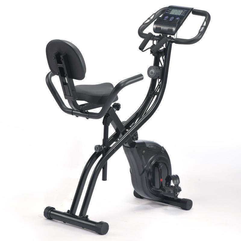X-bike健身自行车家用磁控静音折叠带心率LCD显示高靠背健身器材
