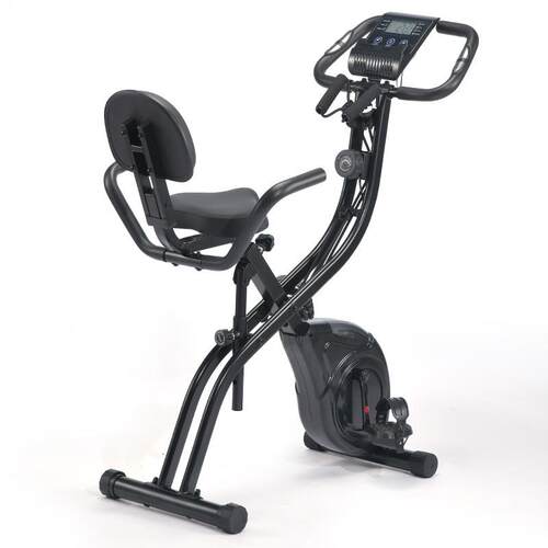 X-bike健身自行车家用磁控静音折叠带心率LCD显示高靠背健身器材