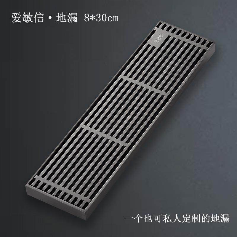 长方形304不锈钢地漏防臭黑色枪灰色拉丝本色潜水卫生艇防臭地漏